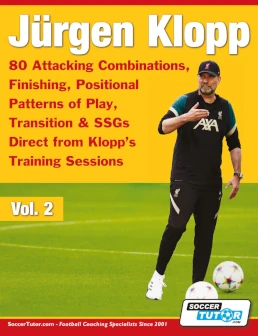 Portada del libro de entrenamiento de Jürgen Klopp sobre combinaciones ofensivas, definición, transición y juegos reducidos